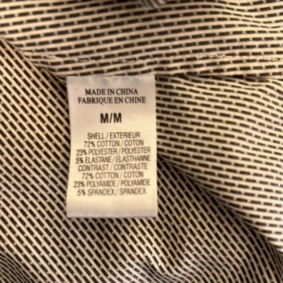 Theory Striped White Collar French Cuff Button Down Size Medium - Picture 10 of 11